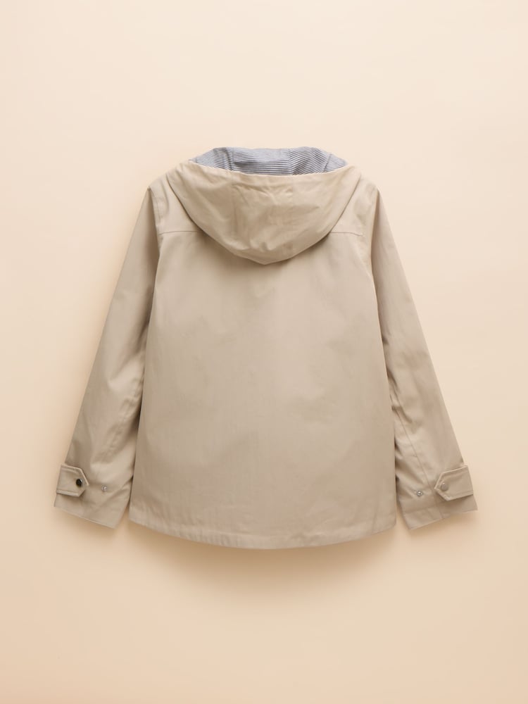 Joules Waterproof Stone Raincoat with Hood - Image 2 of 6