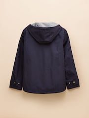 Joules Waterproof Navy Raincoat with Hood - Image 2 of 5