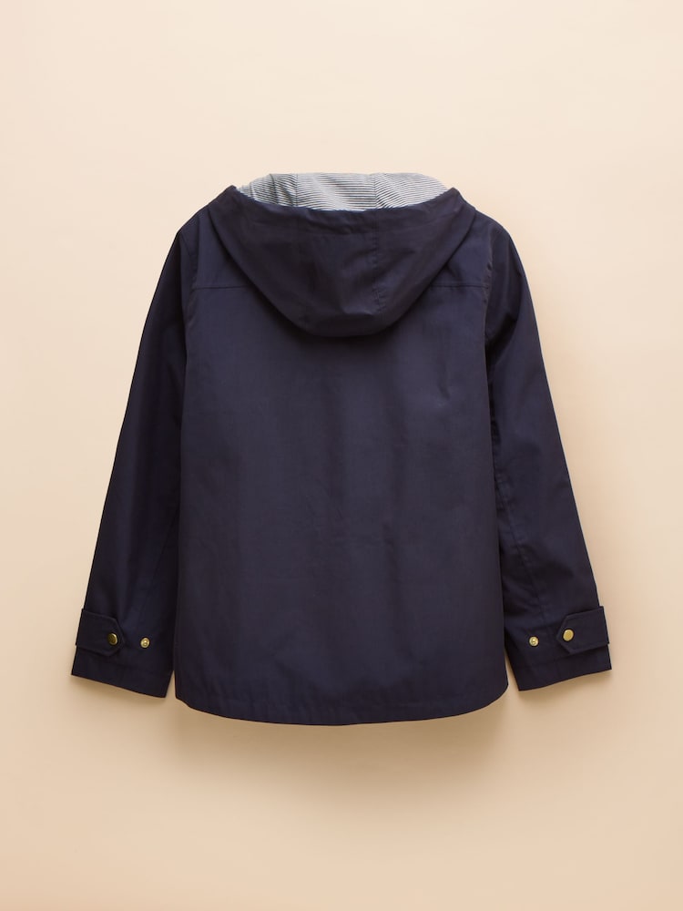 Joules Waterproof Navy Raincoat with Hood - Image 2 of 5