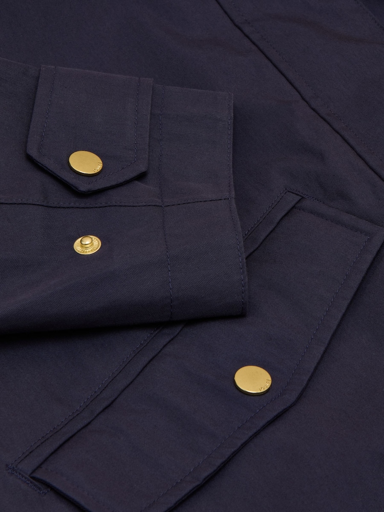 Joules Waterproof Navy Raincoat with Hood - Image 3 of 5