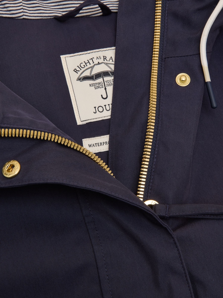 Joules Waterproof Navy Raincoat with Hood - Image 4 of 5