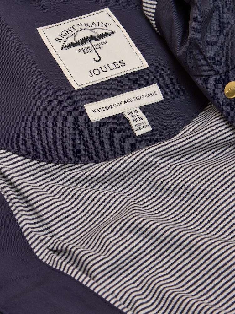 Joules Waterproof Navy Raincoat with Hood - Image 5 of 5