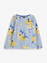 Joules Blue/White Jersey Boat Neck Top - Image 1 of 1