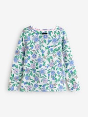 Joules Pink/Cream Jersey Boat Neck Top - Image 1 of 1