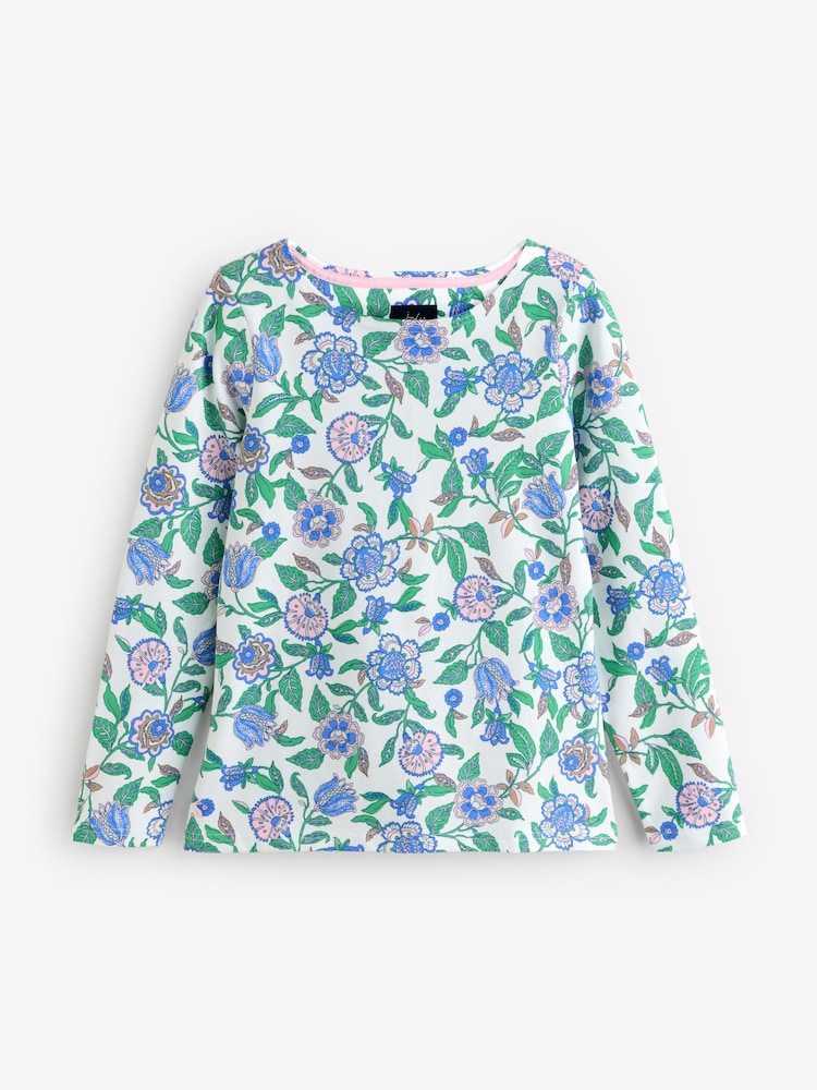 Joules Pink/Cream Jersey Boat Neck Top - Image 1 of 1