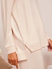 Friends Like These Cream Loungewear V Neck Cosy Long Sleeve Jumper - Image 3 of 4