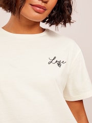 Friends Like These White Embrodiered Heart Tee And Leggings Lounge Set - Image 2 of 5