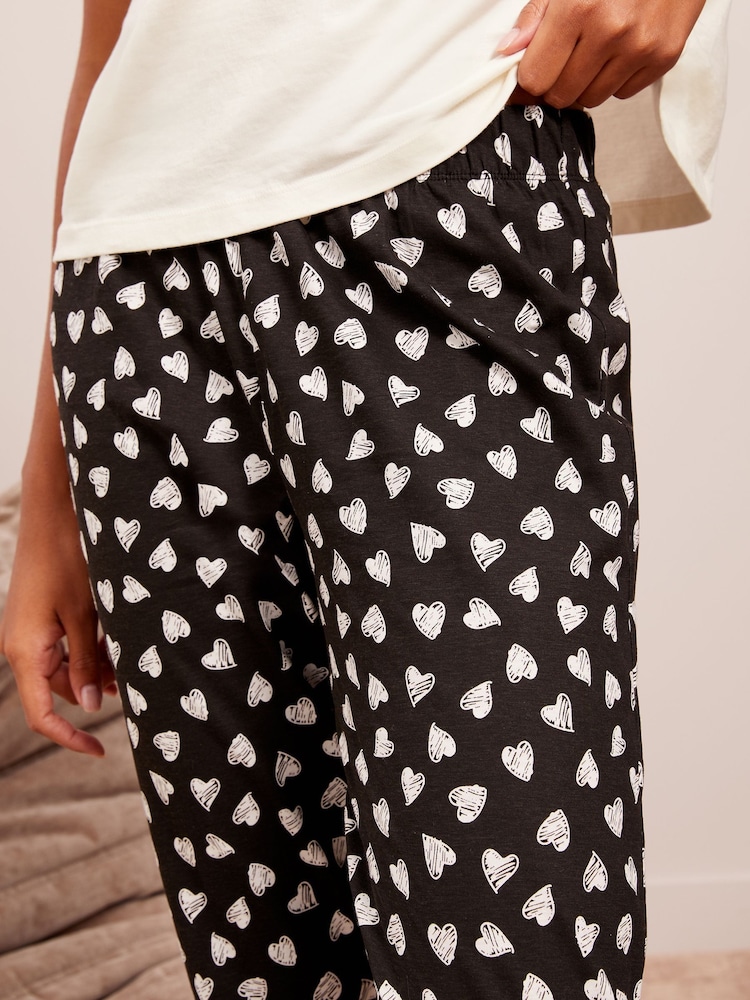 Friends Like These White Embrodiered Heart Tee And Leggings Lounge Set - Image 5 of 5 Friends Like These White Embrodiered Heart Tee And Leggings Lounge Set - Image 5 of 5