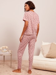 Friends Like These Pink Embrodiered Heart Tee And Leggings Lounge Set - Image 4 of 4