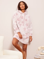 Friends Like These Pink Long Line Star Print Snoodie - Image 1 of 5