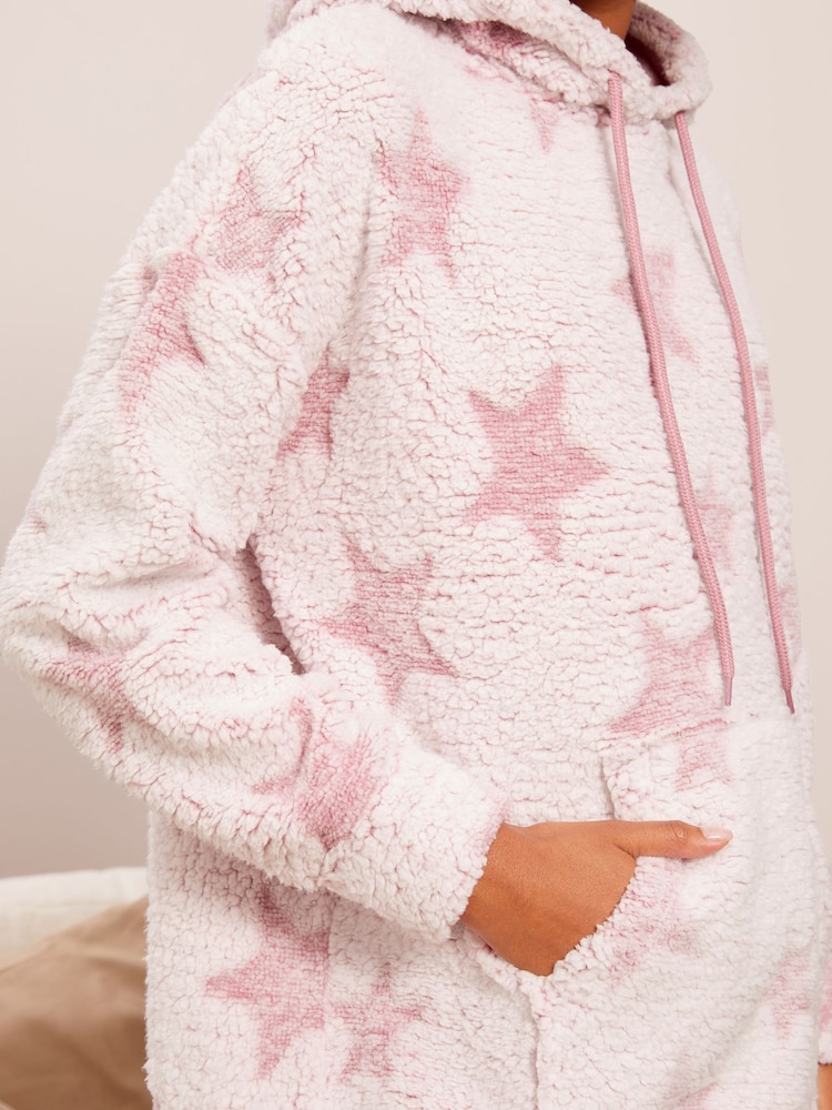Friends Like These Pink Long Line Star Print Snoodie - Image 5 of 5