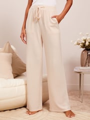 Friends Like These Cream Wide Leg Loungewear Trousers - Image 1 of 5