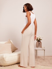 Friends Like These Cream Wide Leg Loungewear Trousers - Image 5 of 5