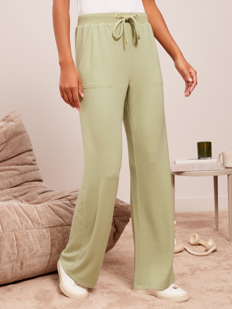 Friends Like These Green Wide Leg Loungewear Trousers - Image 1 of 4
