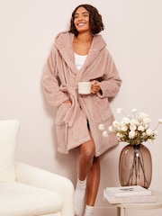 Friends Like These Brown Textured 3/4 Zip Up Fleece - Image 1 of 5