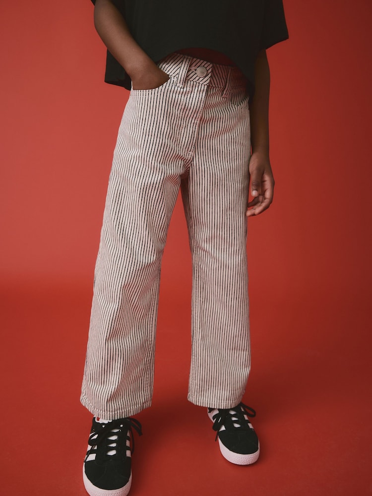 Monochrome Stripe Wide Leg Jeans (3-16yrs) - Image 1 of 2