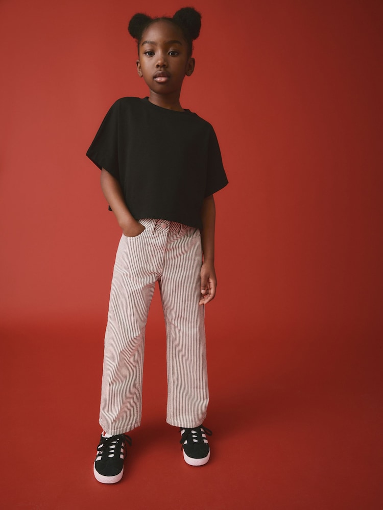 Monochrome Stripe Wide Leg Jeans (3-16yrs) - Image 2 of 2