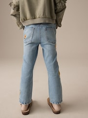 Denim Light Blue 100% Cotton Flower Embroidered Mom Jeans (3-16yrs) - Image 4 of 9