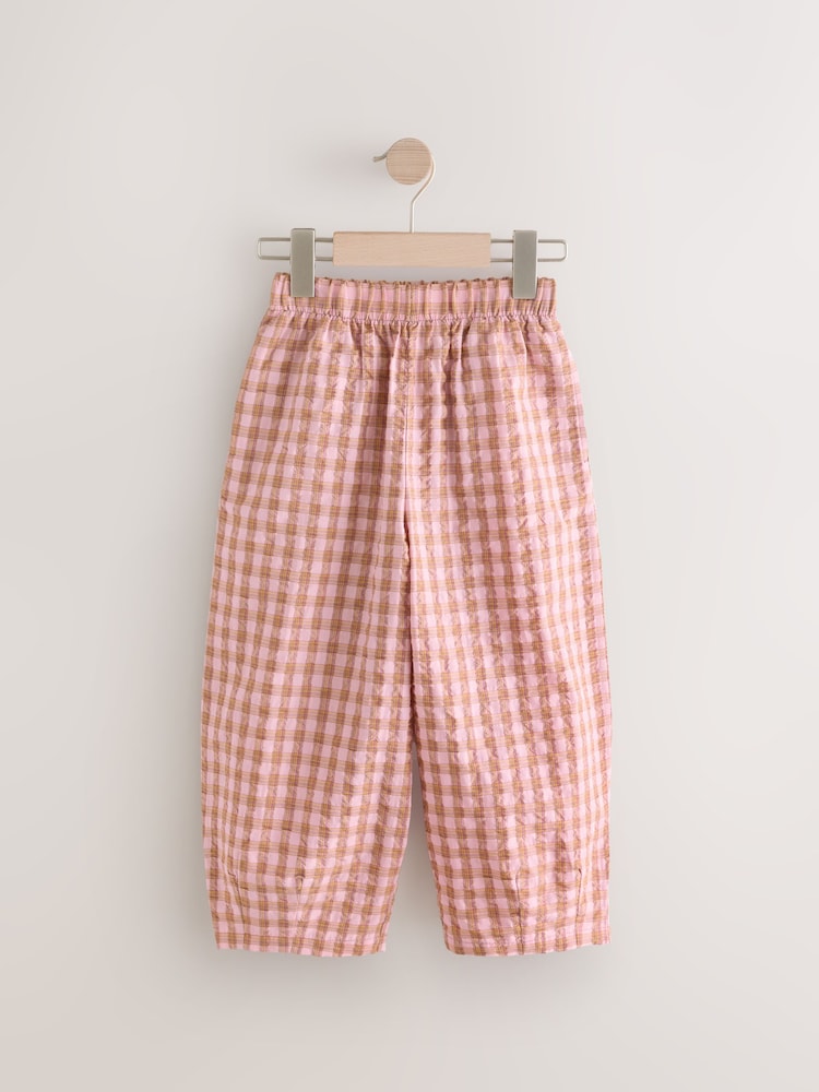 Pink Check Barrel Leg Trousers (3-16yrs) - Image 1 of 5