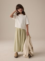 Neutral Green Stripe Culotte Trousers (3-16yrs) - Image 2 of 9