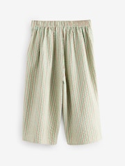 Neutral Green Stripe Culotte Trousers (3-16yrs) - Image 7 of 9