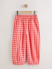 Red/Pink Gingham Pull On Barrel Trousers (3-16yrs) - Image 1 of 4