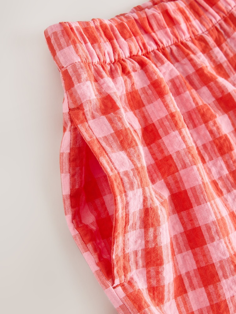 Red/Pink Gingham Pull On Barrel Trousers (3-16yrs) - Image 4 of 4