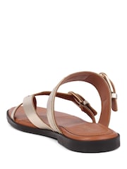 Jones Bootmaker Glint Leather Toe Post Brown Sandals - Image 4 of 5