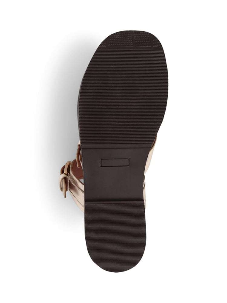 Jones Bootmaker Glint Leather Toe Post Brown Sandals - Image 5 of 5
