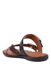 Jones Bootmaker Glint Leather Toe Post Brown Sandals - Image 3 of 5