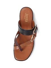 Jones Bootmaker Glint Leather Toe Post Brown Sandals - Image 4 of 5