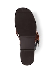 Jones Bootmaker Glint Leather Toe Post Brown Sandals - Image 5 of 5