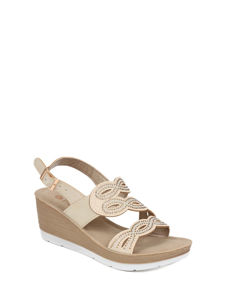 Dorado - Pavers Adjustable Wedge Heel Sandals - Imagen 2 de 5 Dorado - Pavers Adjustable Wedge Heel Sandals - Imagen 2 de 5