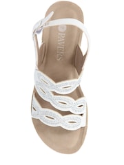 Pavers White Adjustable Wedge Heel Sandals - Image 3 of 5