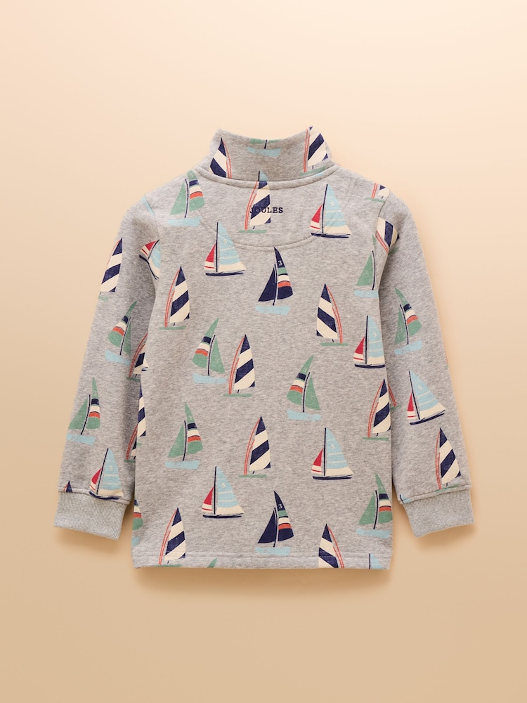 Joules Grey Quarter Zip Sweatshirt - Image 2 of 4