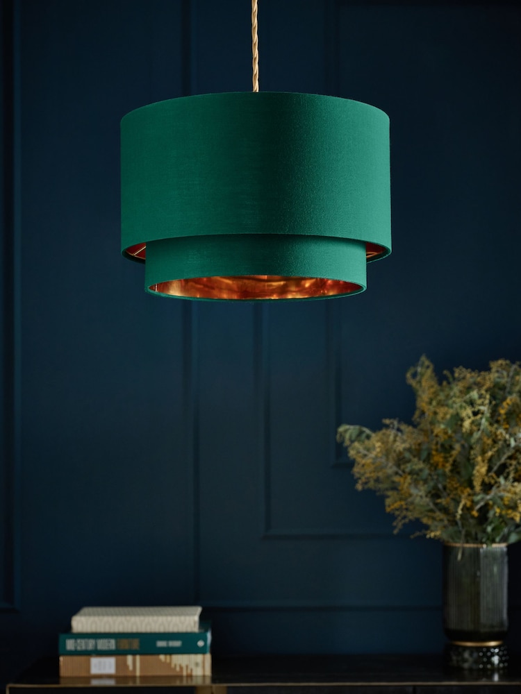 Green Rico Easy Fit Shade 2 Tier Ceiling Light - Image 2 of 5