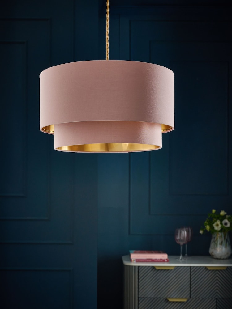 Pink Rico Easy Fit Shade 2 Tier Ceiling Light - Image 2 of 5