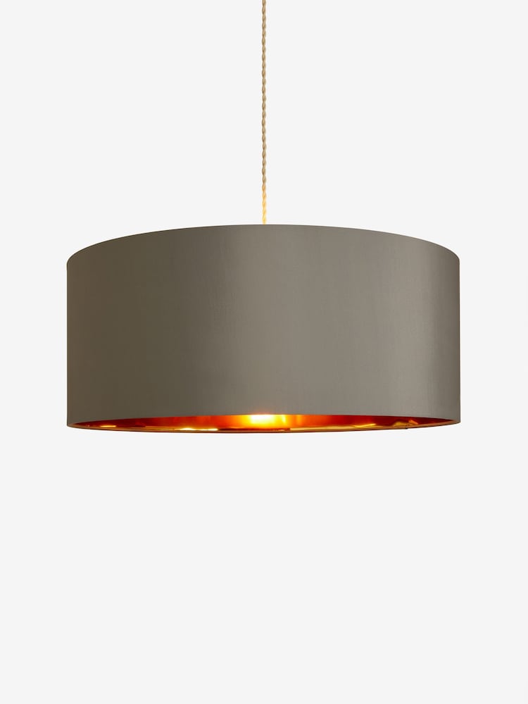 Mid Grey Rico Easy Fit Shade Drum Ceiling Light - Image 5 of 5