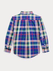 Polo Ralph Lauren Boys Blue/White 100% Cotton Plaid Oxford Shirt - Bild 2 von 3
