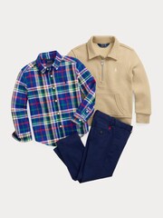 Polo Ralph Lauren Boys Blue/White 100% Cotton Plaid Oxford Shirt - Bild 3 von 3