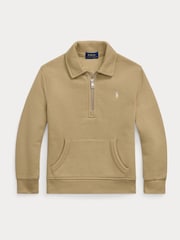 Polo Ralph Lauren Green Boys Quarter Zip Jersey Sweatshirt - Image 1 of 2