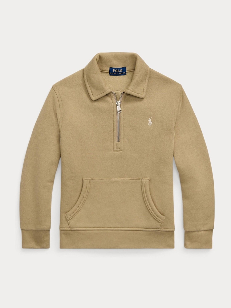 Polo Ralph Lauren Green Boys Quarter Zip Jersey Sweatshirt - Image 1 of 2