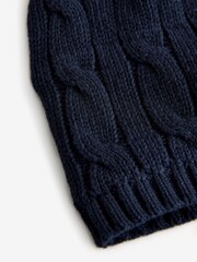Mornarica - Polo Ralph Lauren Fant Cable Knit 100% Cotton klobuki in kape; pokrivala - Slika 3 iz 4
