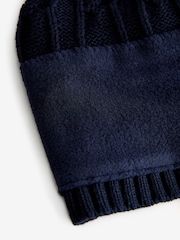 Mornarica - Polo Ralph Lauren Fant Cable Knit 100% Cotton klobuki in kape; pokrivala - Slika 4 iz 4