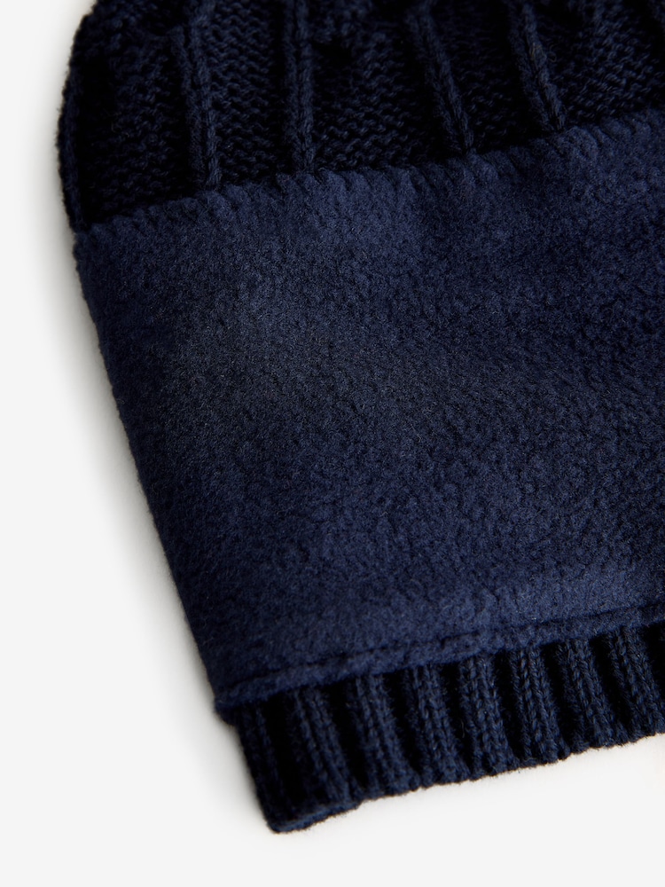 Mornarica - Polo Ralph Lauren Fant Cable Knit 100% Cotton klobuki in kape; pokrivala - Slika 4 iz 4