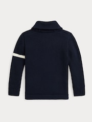 Polo Ralph Lauren oblačila Navy 100% Cotton Letterman pletena jopa - Slika 4 iz 4