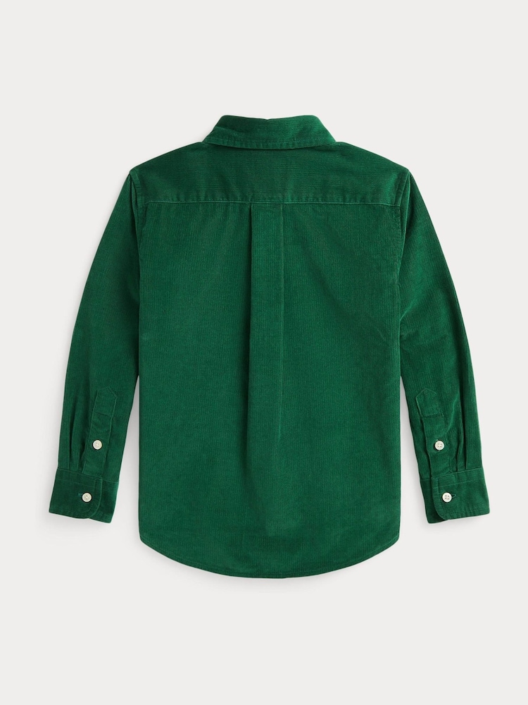 Polo Ralph Lauren Boys Green 100% Cotton Corduroy Shirt - Image 2 of 2