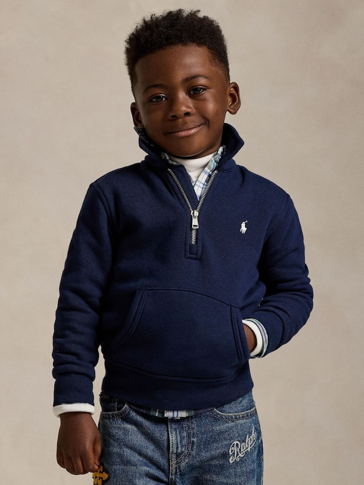 Polo Ralph Lauren Boys Quarter Zip Jersey Sweatshirt - Image 1 of 5