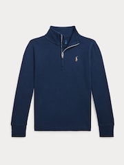 Polo Ralph Lauren Navy Boys Quarter Zip Sweatshirt - Image 1 of 5