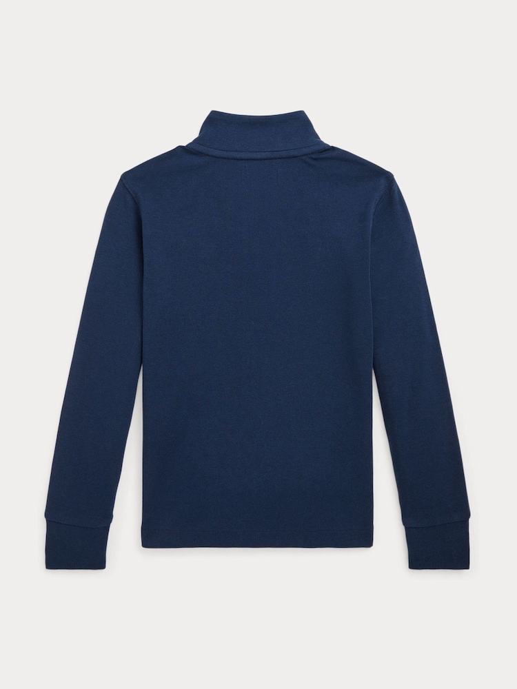 Polo Ralph Lauren Navy Boys Quarter Zip Sweatshirt - Image 2 of 5
